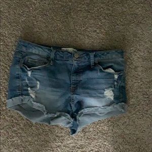 jean ripped shorts